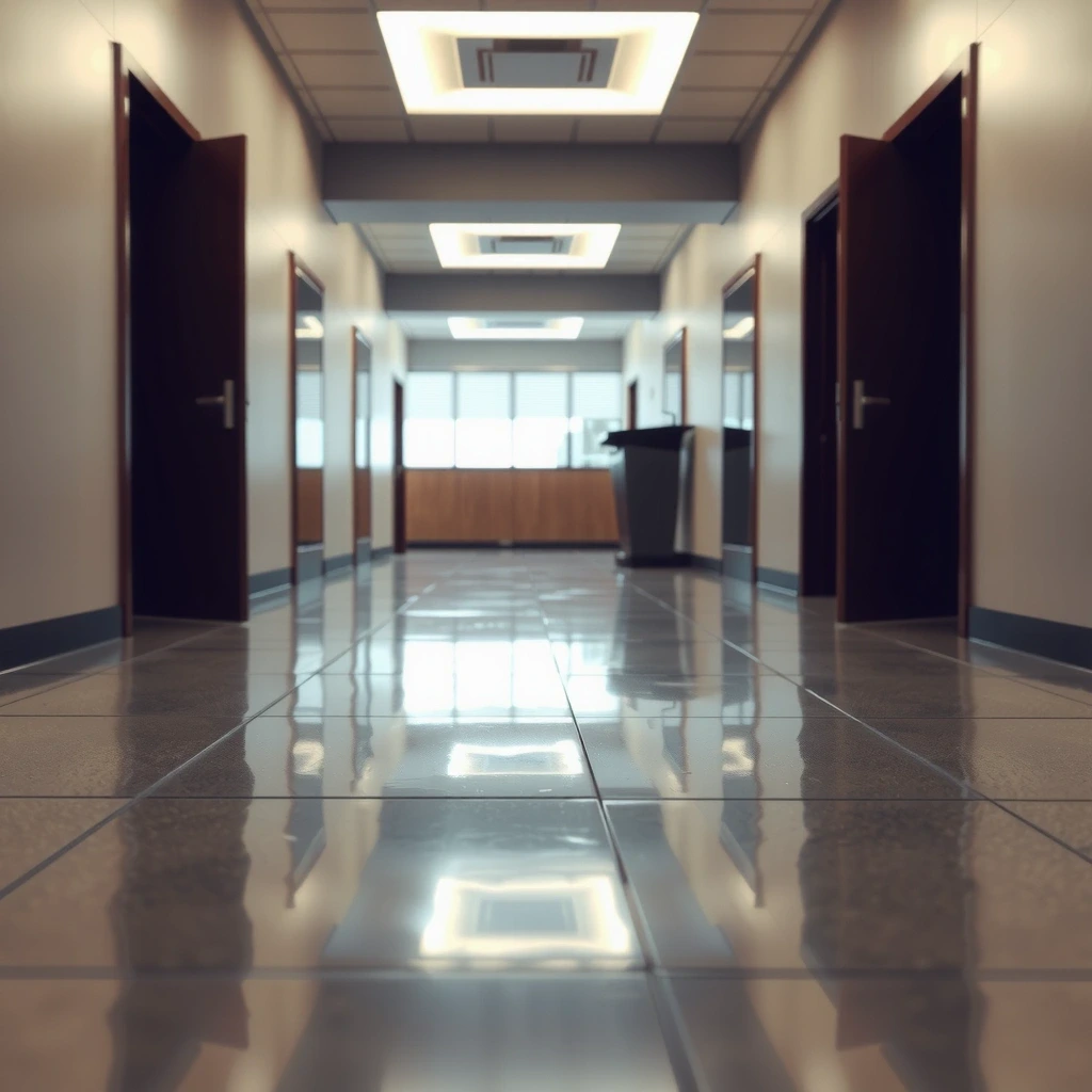 Polished hallway floors